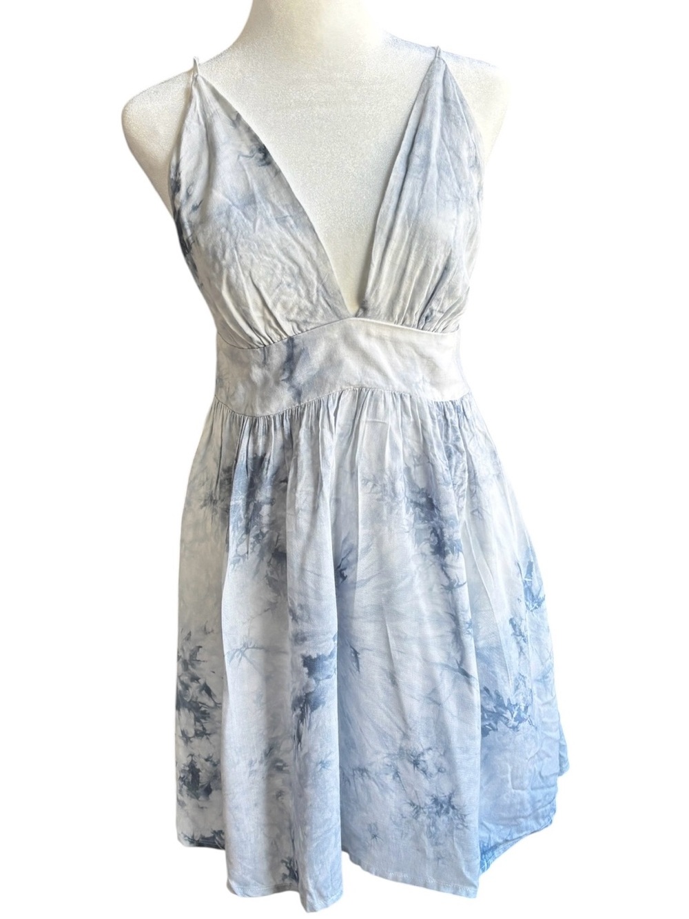 Blush Noir Pastel Mini Dress Soft White & Blue Women’s S